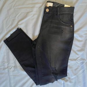 Jolt Elastic Waist Black Denim Skinny Jeans - Size 5/27W